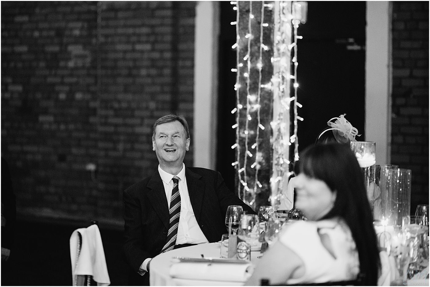 smiling wedding guest