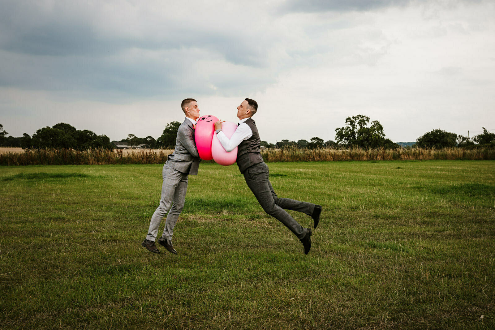 Space hoppers at wedding