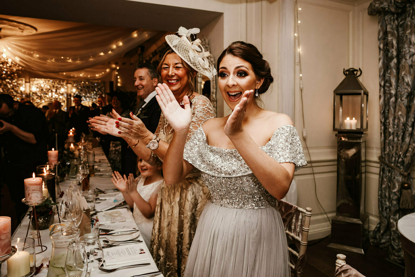 Maid of honour clapping